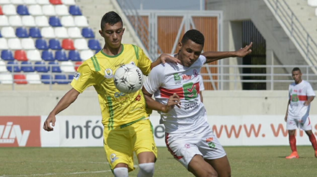 Acción del partido entre Atlántico y Caldas. 