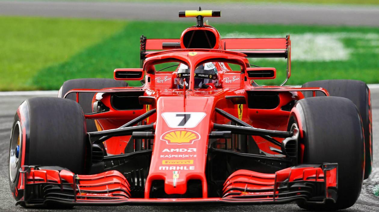 Kimi Raikkonen durante la pole. 