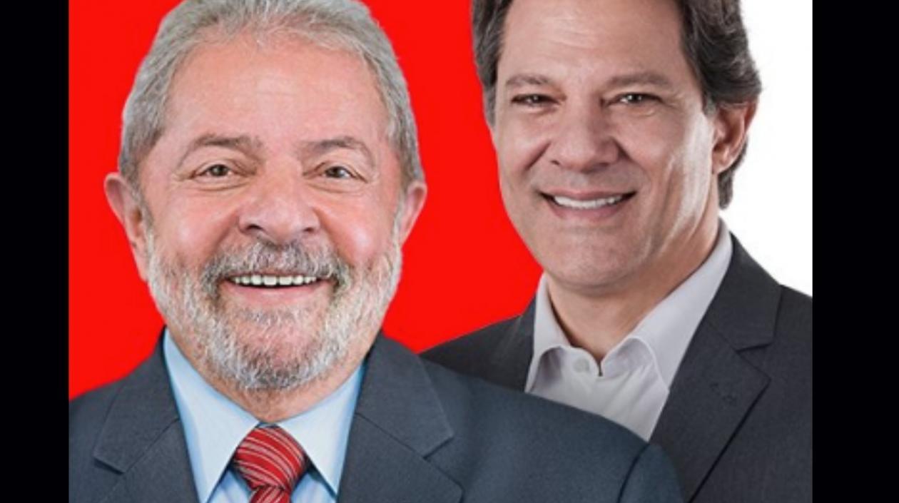 Luiz Inácio Lula da Silva y Fernando Haddad, del Partido de los Trabajadores.