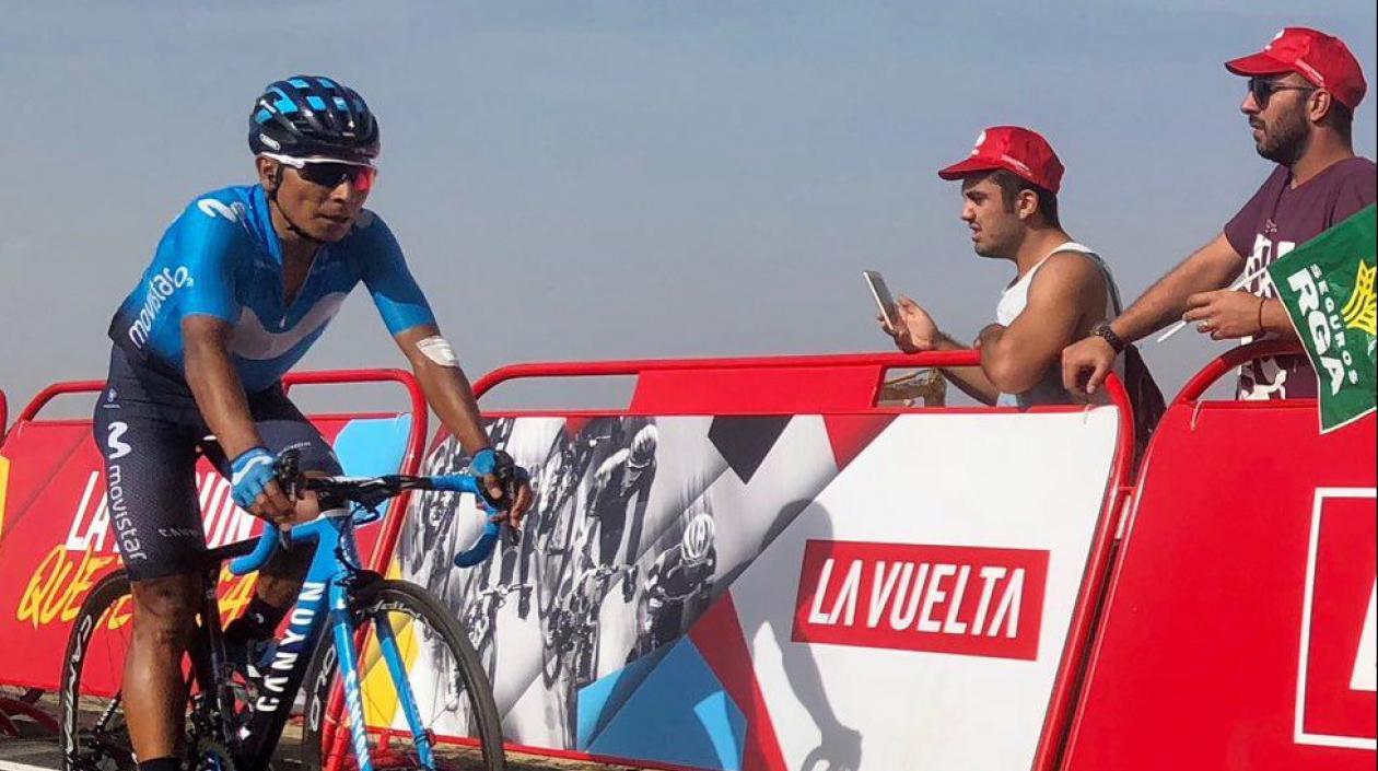 Nairo Quintana en la subida a la Covatilla. 