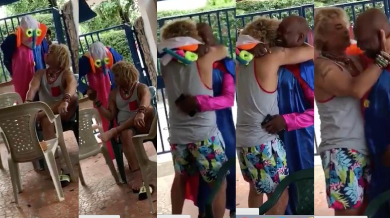 Momentos de la sorpresa del Tino a 'El Pibe'.