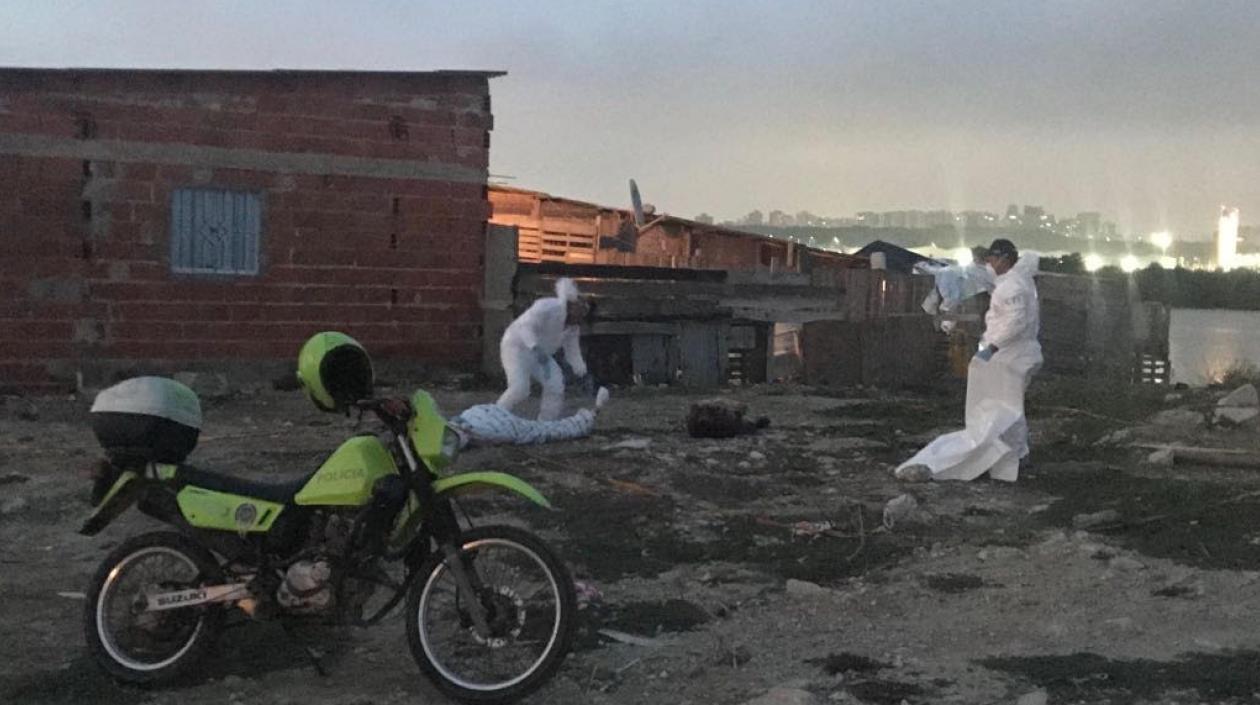 Lugar de Las Flores en donde fueron encontradas dos personas muertas.