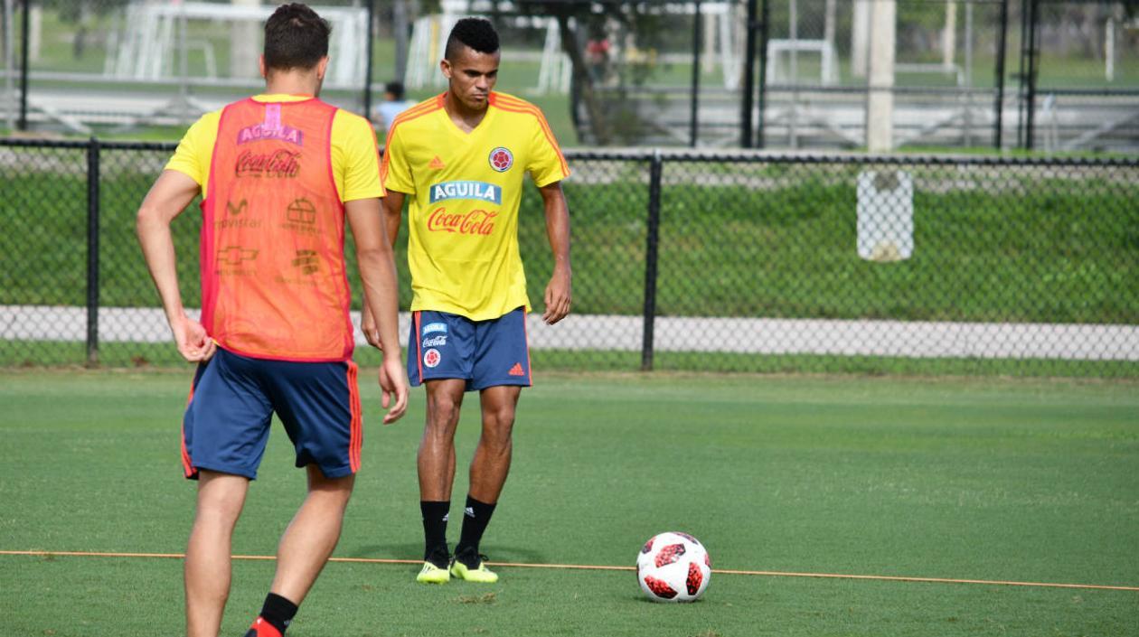 Luis Díaz, delantero de Junior, entrena con la Selección. 
