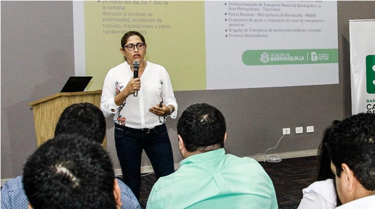La Secretaria de Salud, Alma Solano, en el lanzamiento del Sistema de Emergencias Médicas -SEM.