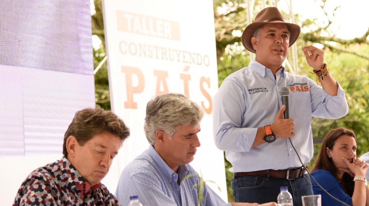  El Presidente Duque durante el Taller Construyendo País en Amagá, Antioquia. E