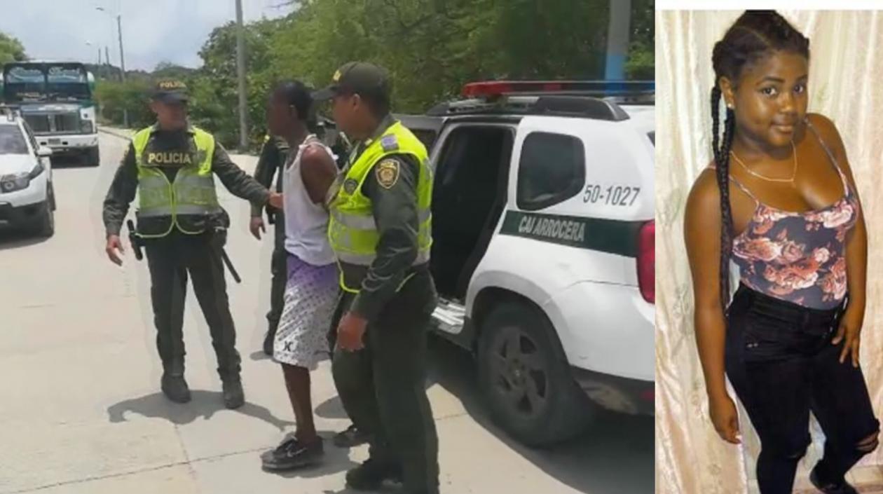 El hombre capturado y foto de su hermana. 