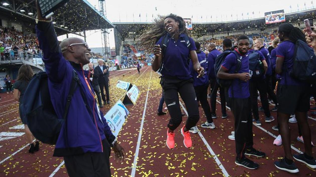 El equipo de las Américas, en el que la colombiana Caterine Ibargüen
