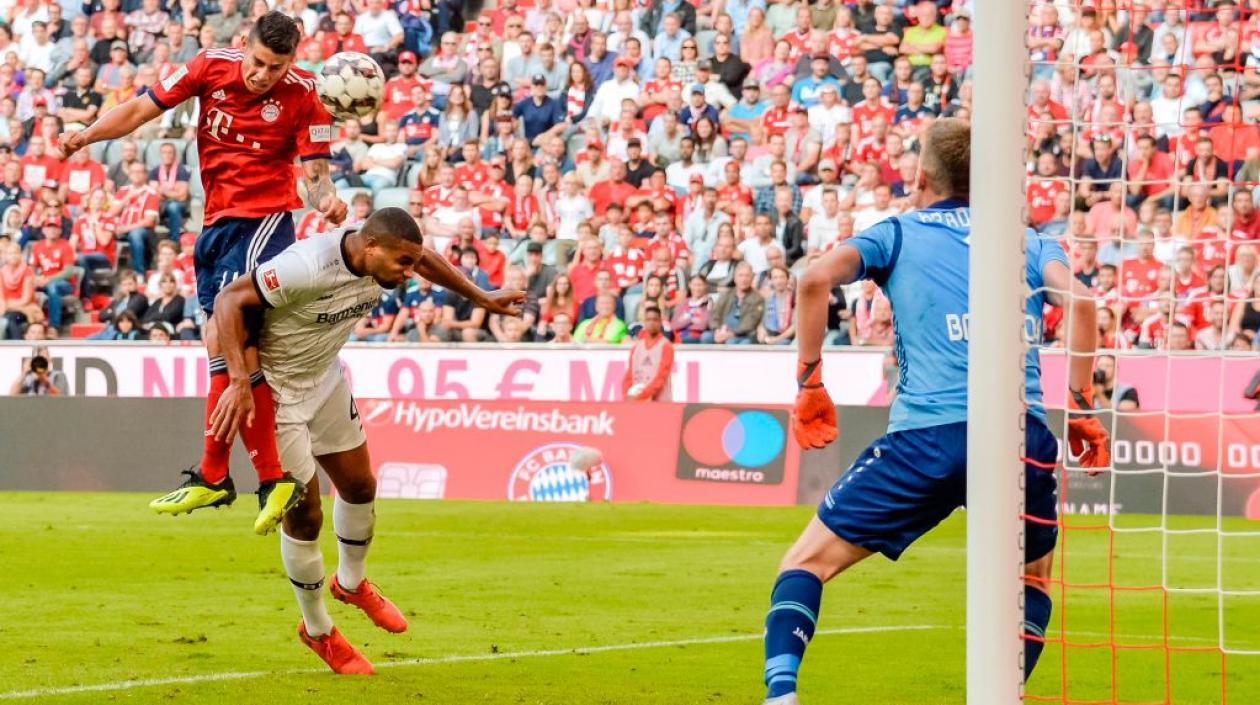 Momento del gol de James Rodríguez. 
