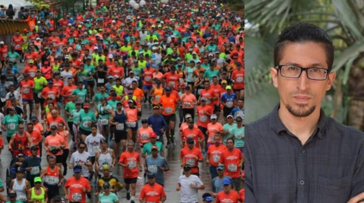 Imagen de la media maratón y de Juan Camilo Arboleda. 