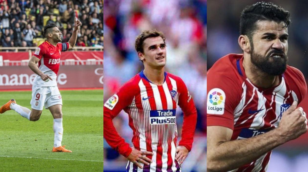 Falcao García, Antoine Griezmann y Diego Costa. 