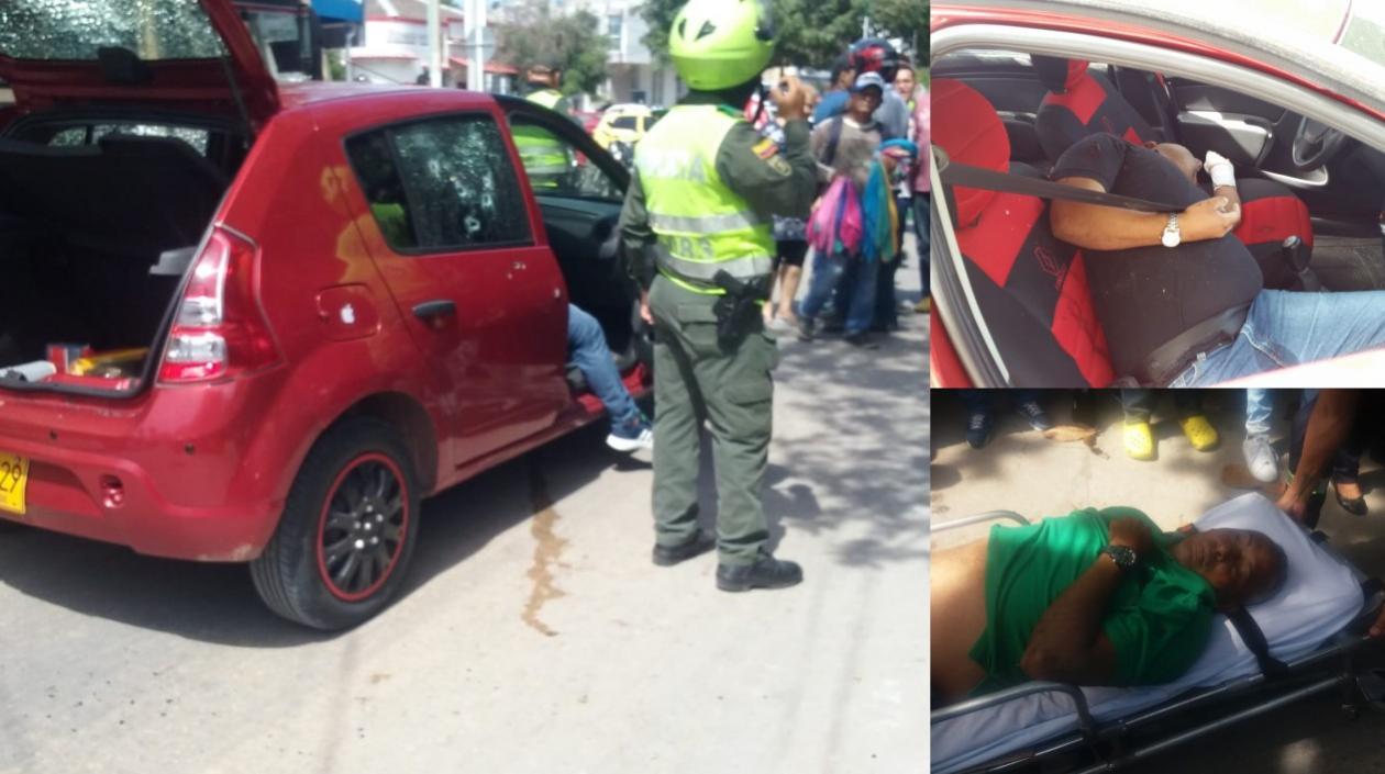 Así quedó el vehículo blanco del ataque en el barrio Boston.