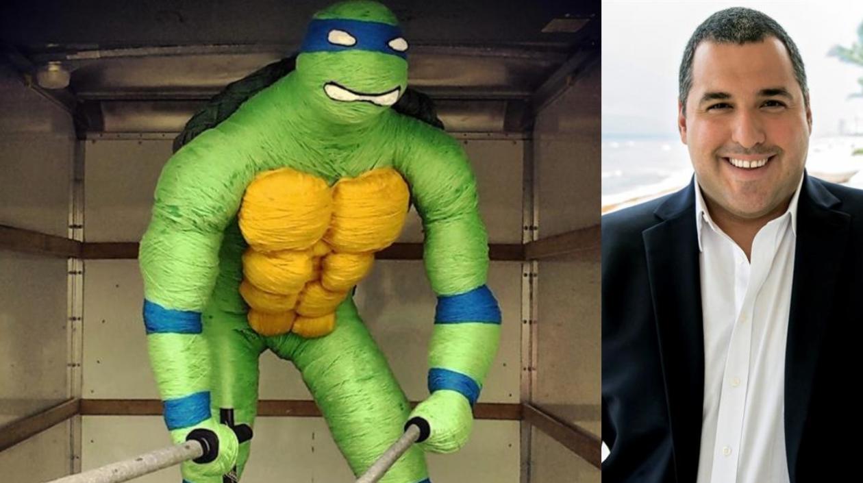 Mateo Blanco y su tortuga ninja de lana.