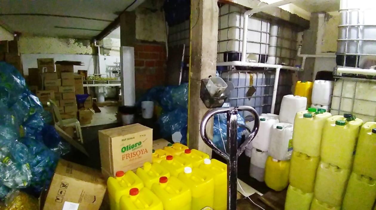 El aceite incautado. 