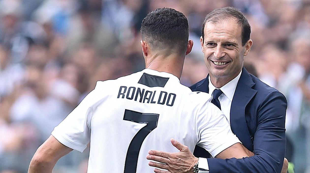 Cristiano Ronaldo y Massimiliano Allegri. 