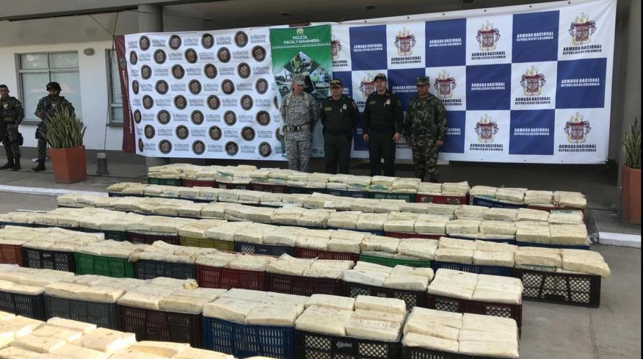 Este es el cargamento de queso decomisado por la Policía Fiscal y Aduanera.