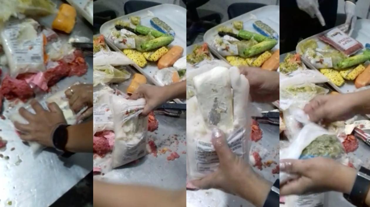La droga iba oculta en bolsas de pulpa de frutas congeladas. 