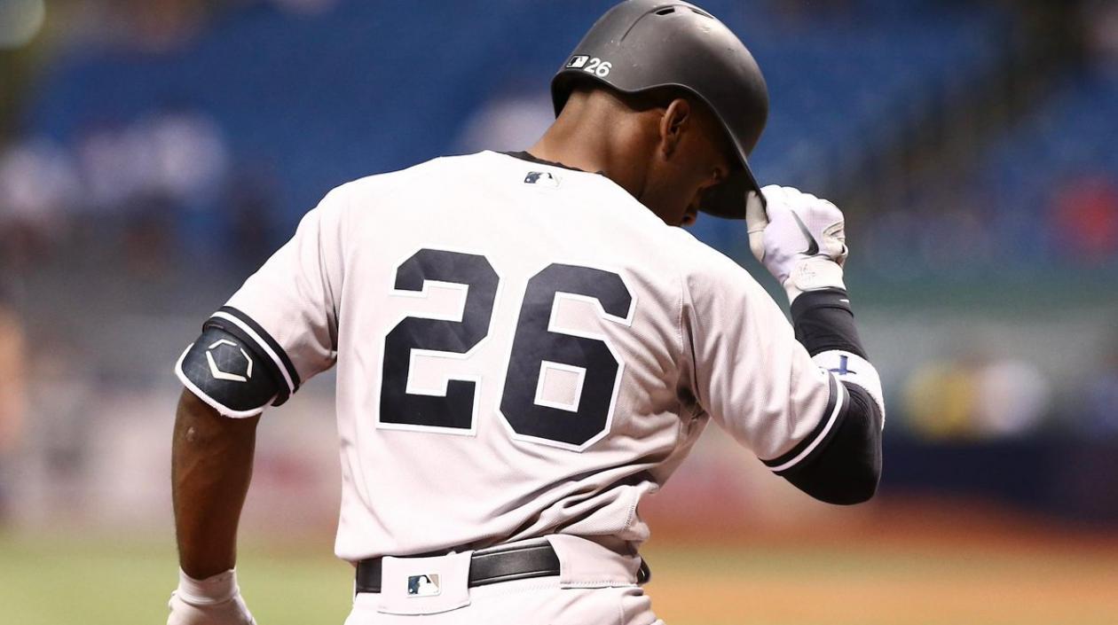 Andrew Mccutchen, tras pegar un potente batazo. 