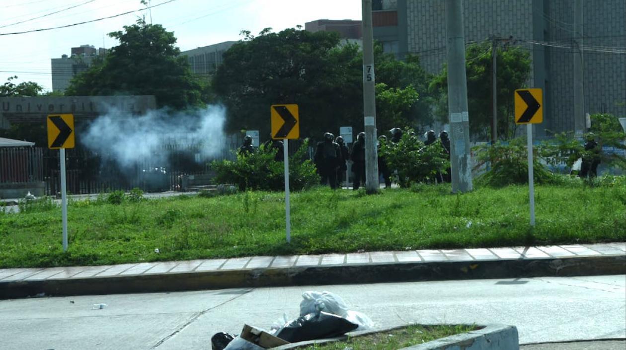 Un momento de la protesta.