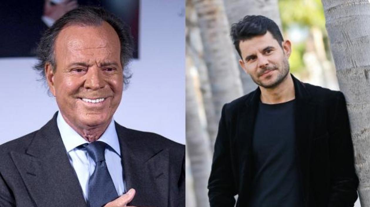 El cantante Julio Iglesias y Javier Santos, quien dice ser su hijo.