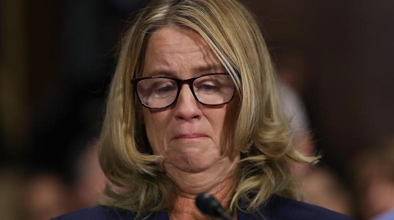 Christine Blasey Ford no pudo contener las lágrimas. 