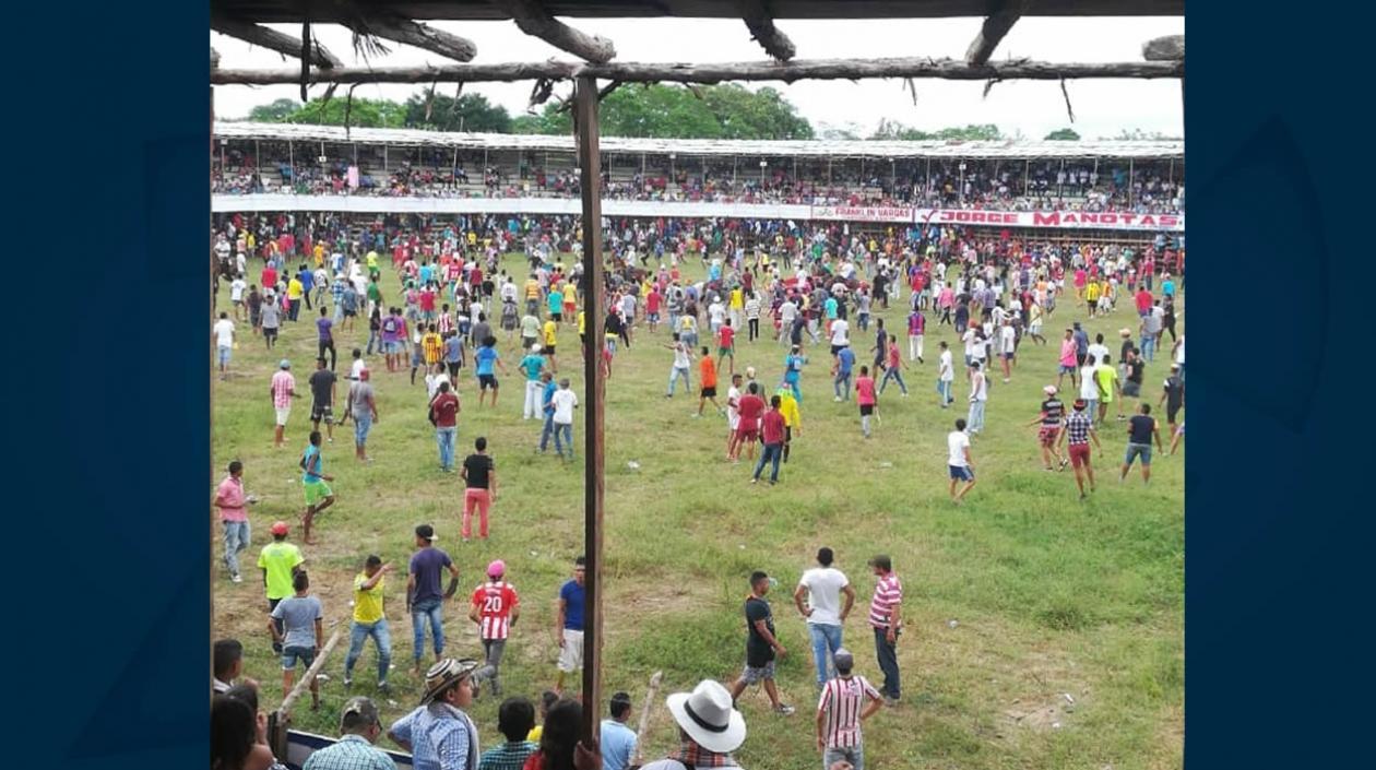 Panorámica de la corraleja en Sabanalarga.