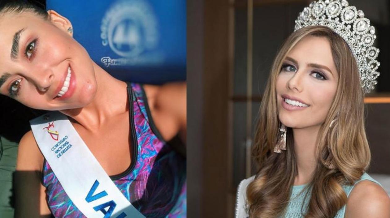 La Señorita Valle Valeria Morales y Miss España Ángela Ponce.