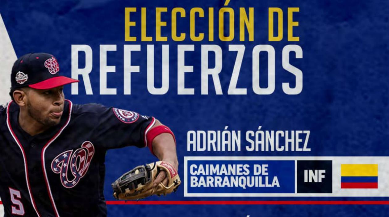 Adrián Sánchez, pelotero seleccionado por los Caimanes. 