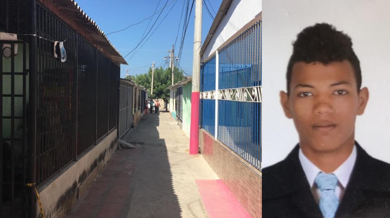 Lugar de los hechos y foto en vida de Alejandro Manuel Reyes Berrío.