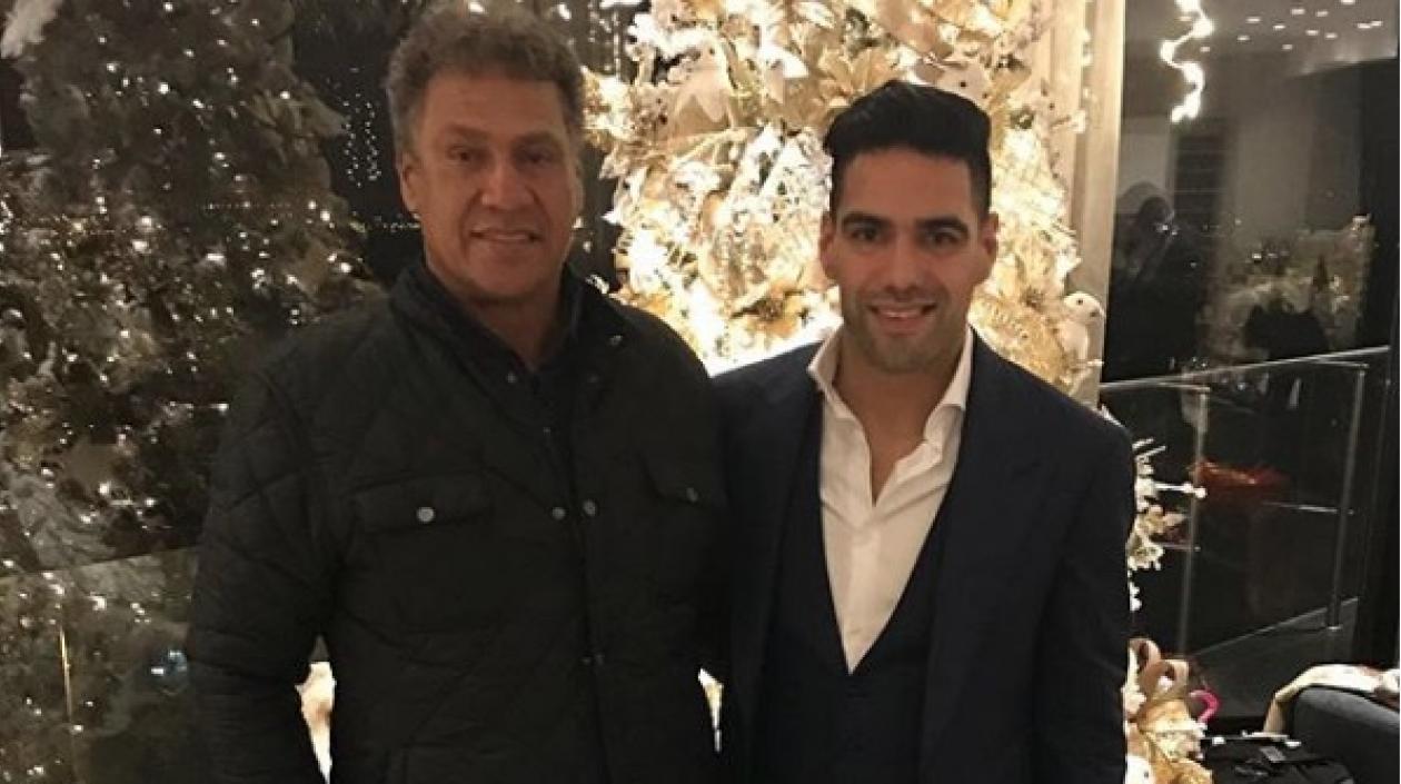 Falcao con su papá.