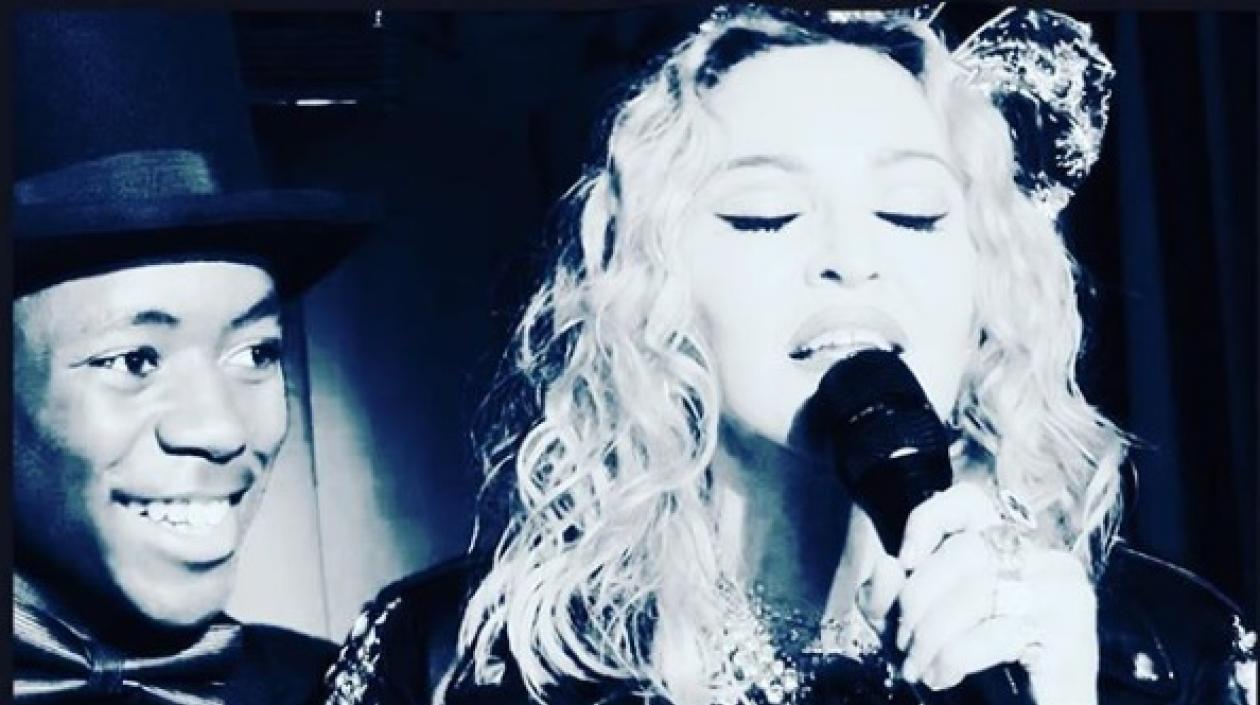 La cantante Madonna y su hijo David.