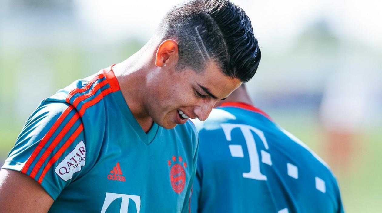James Rodríguez en uno de los entrenamientos.