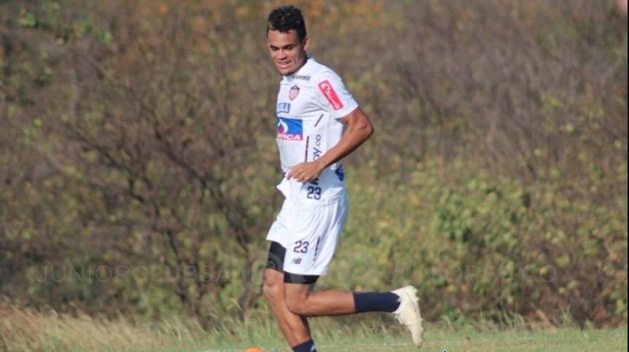 Luis Díaz, en la práctica de hoy con el Junior de Barranquilla.