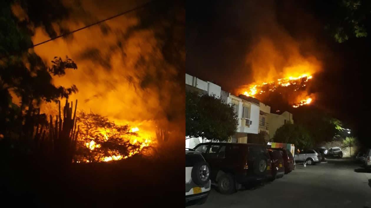 Las imágenes registran la magnitud del incendio forestal.