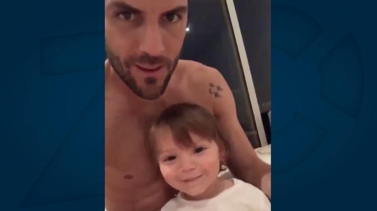 Sebastián Viera y su hijo Stephano.