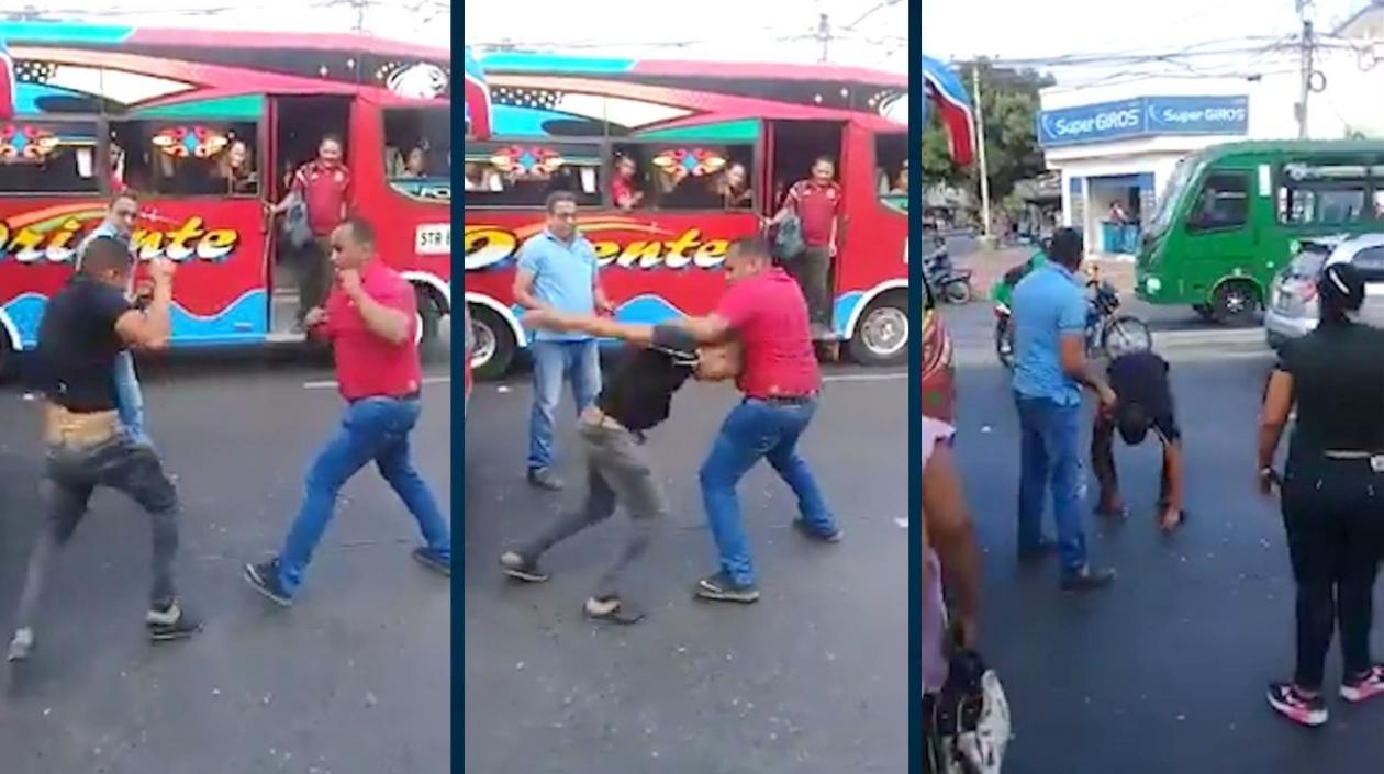 Pelea en la calle 30.