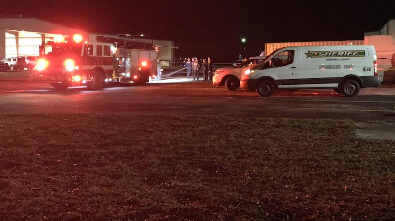 Autoridades en el lugar de los hechos.