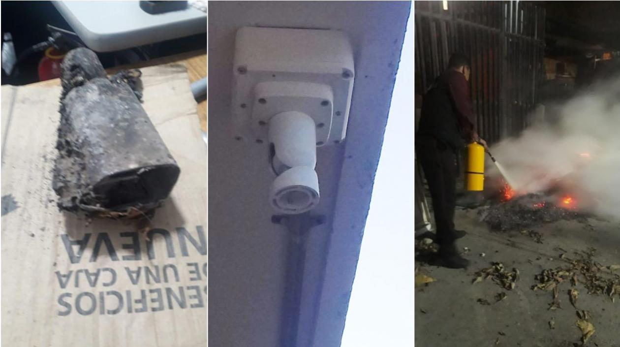 En total, los encapuchados destruyeron 17 cámaras de seguridad.