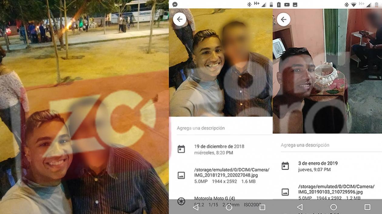 Daniel con un amigo el pasado 19 de diciembre en la Rotonda de la calle 17, luego otro foto tomada ya en Venezuela el 3 de enero.