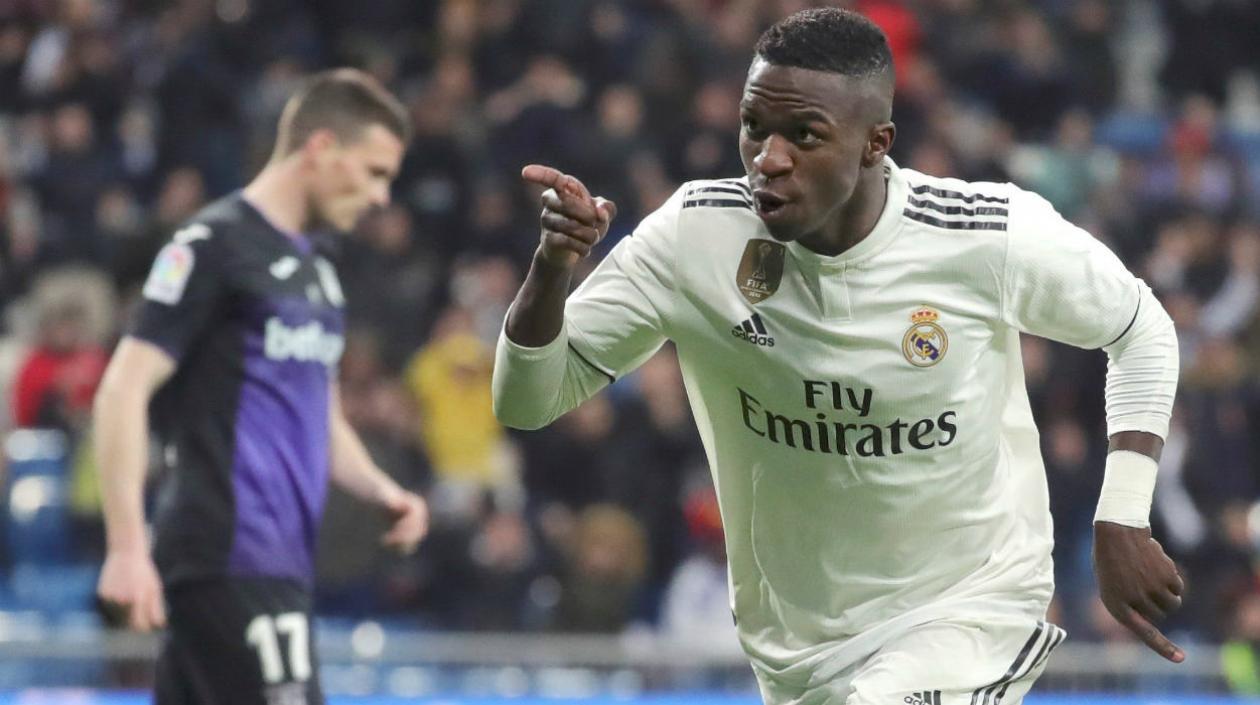 Vinicius Junior celebra un gol. 