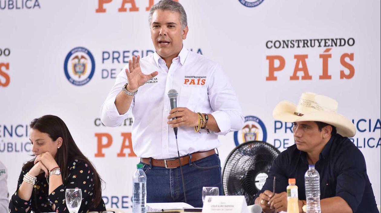 El Presidente Iván Duque, en el Taller realizado em Yopal.