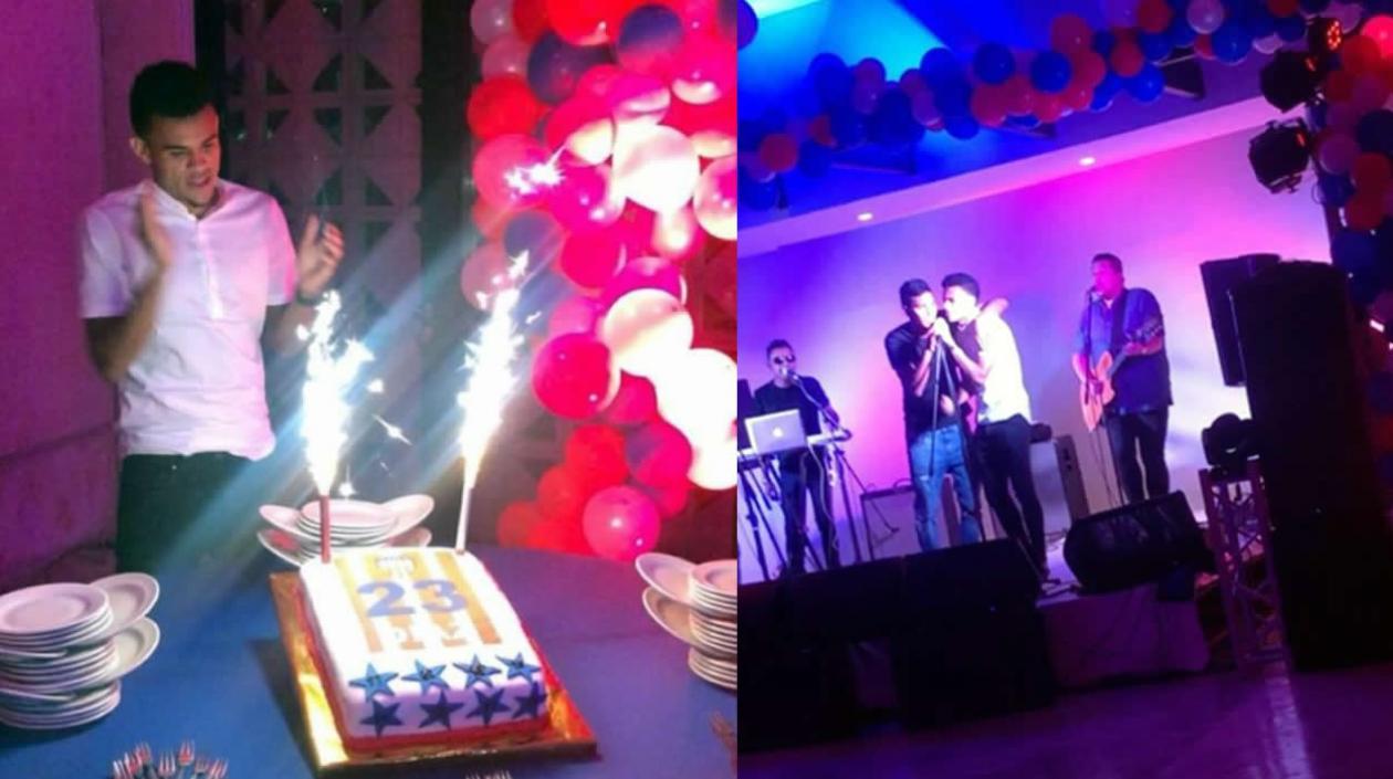 Luis Díaz en plena celebración de su cumpleaños 22. 