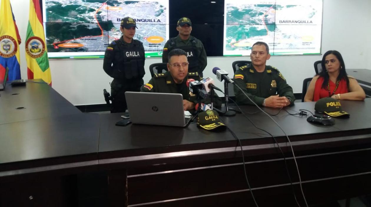 General Fernando Murillo, Director del Gaula de la Policía en rueda de prensa en Barranquilla.