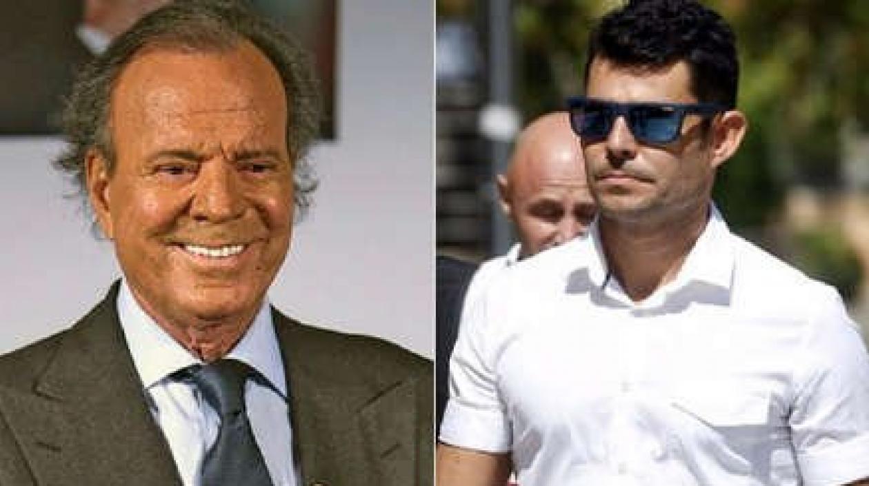 El cantante Julio Iglesias y Javier Santos, quien dice ser su hijo.
