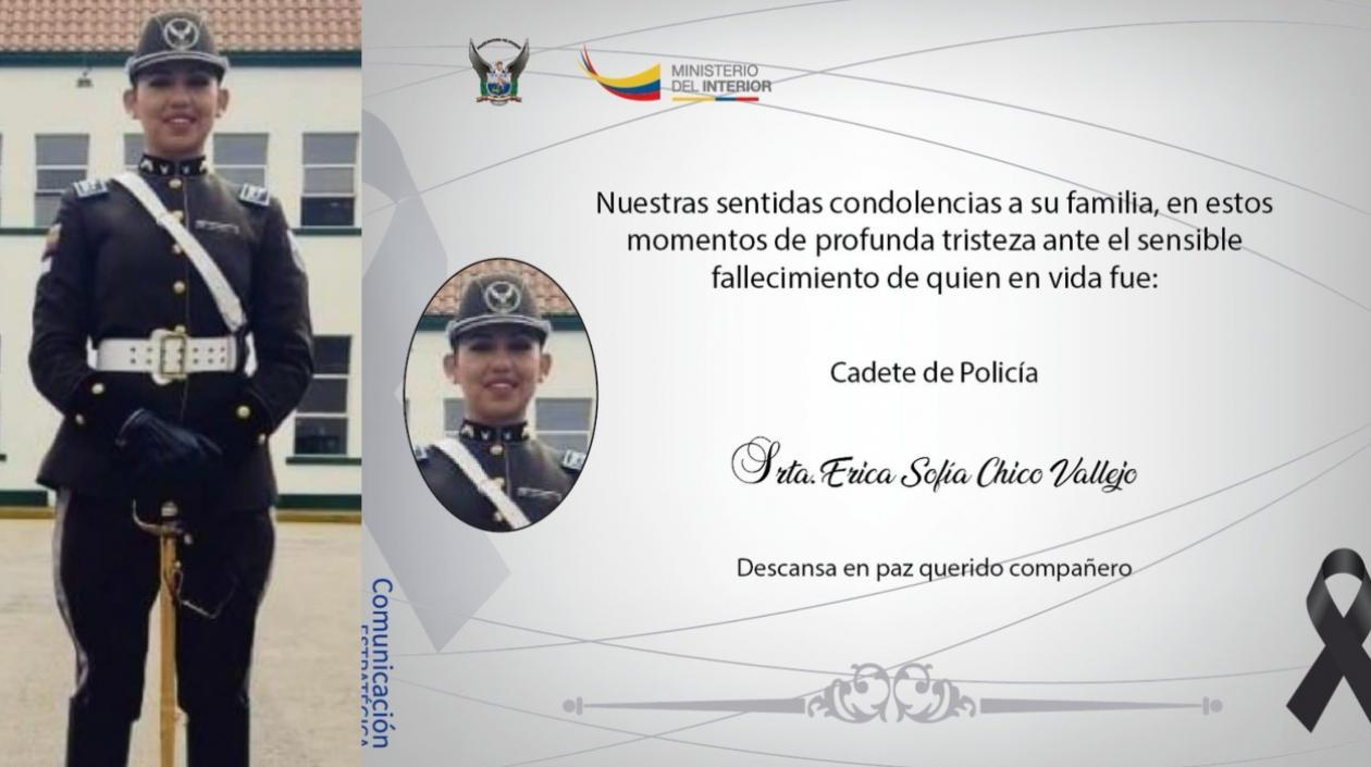 La cadete ecuatoriana Erica Chico Vallejo.