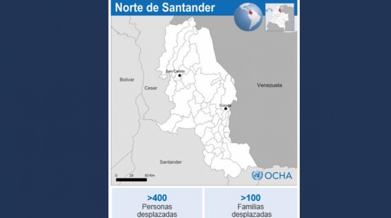Según la OCHA, los combates se producen cerca de la escuela de la vereda La Primavera, en San Calixto.