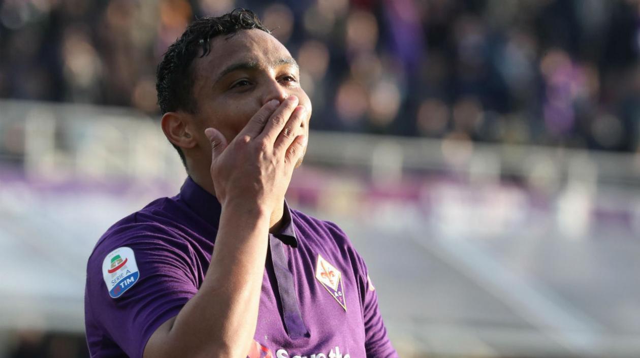 Luies Fernando Muriel celebra su gol. 