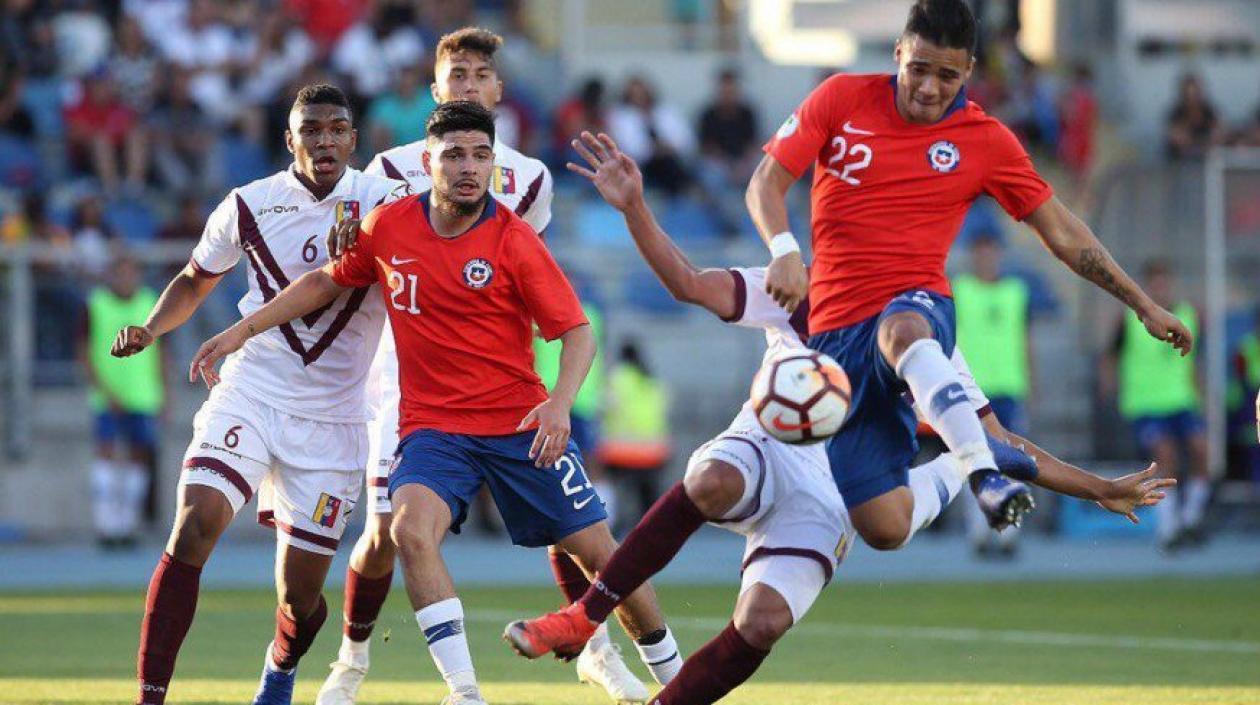 Nicolás Díaz en el partido ante Venezuela. 