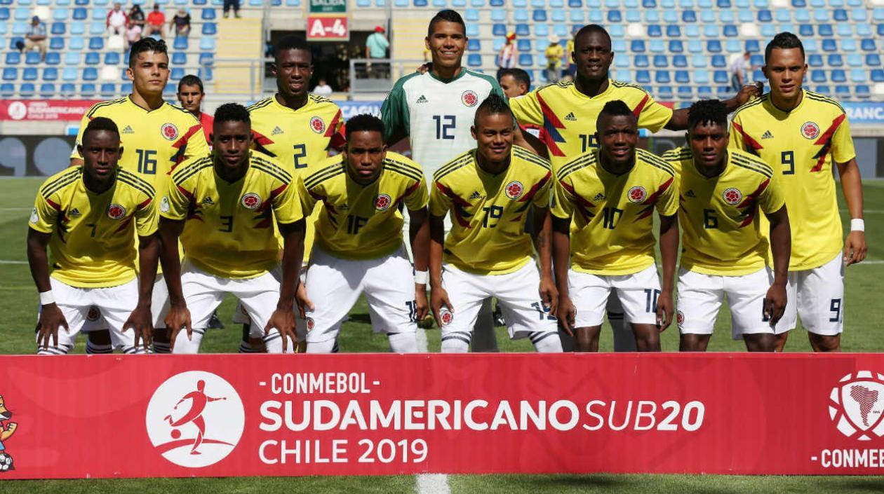 Selección Colombia que juega el Sudamericano Sub-20 en Chile. 