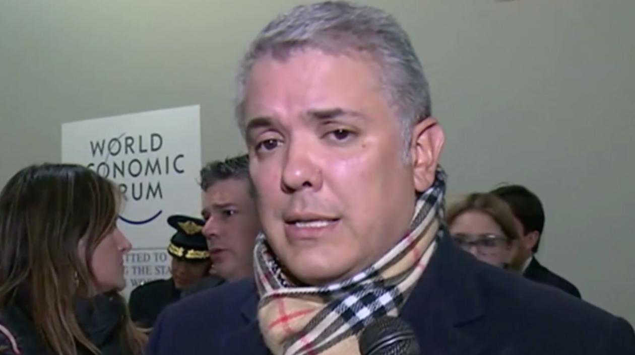 Iván Duque, presidente de Colombia, en Davos.