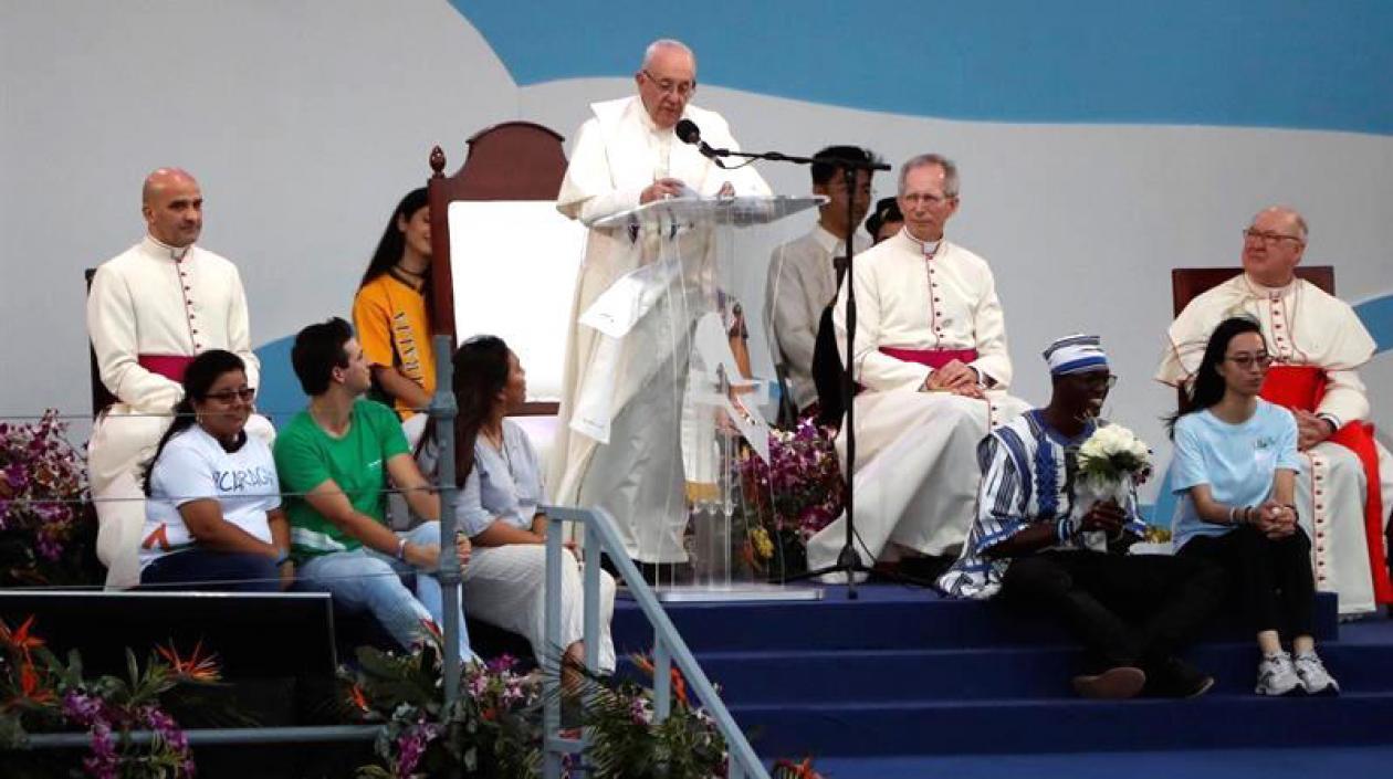 El Papa Francisco durante la ceremonia en Panamá.